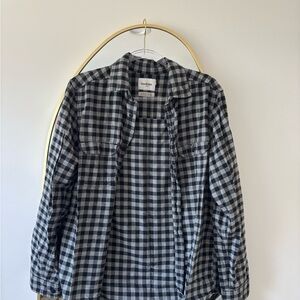 Goodfellow & Co Men's Black and Gray Plaid Shirt